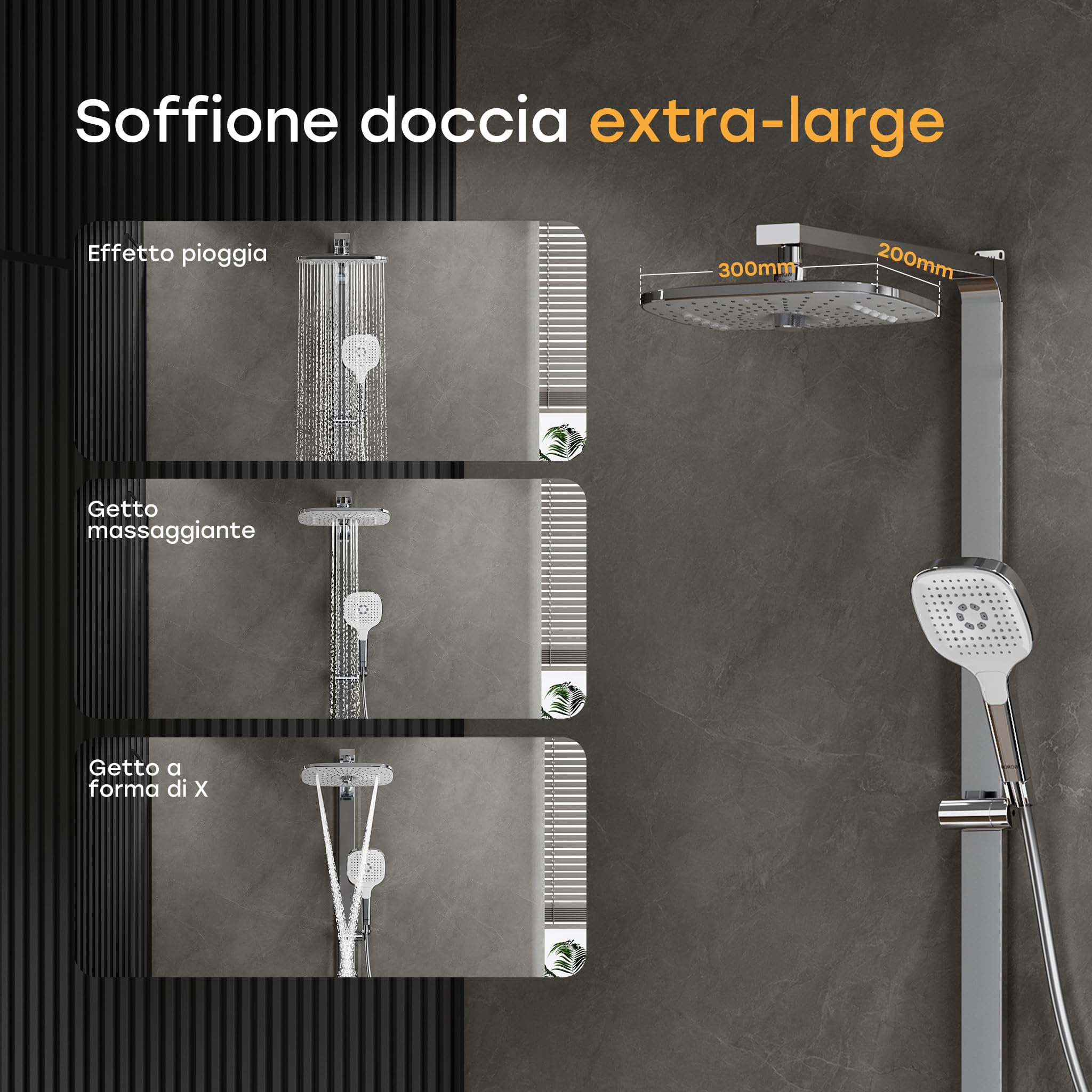HOROW RainFlexi N2 colonna doccia con miscelatore
