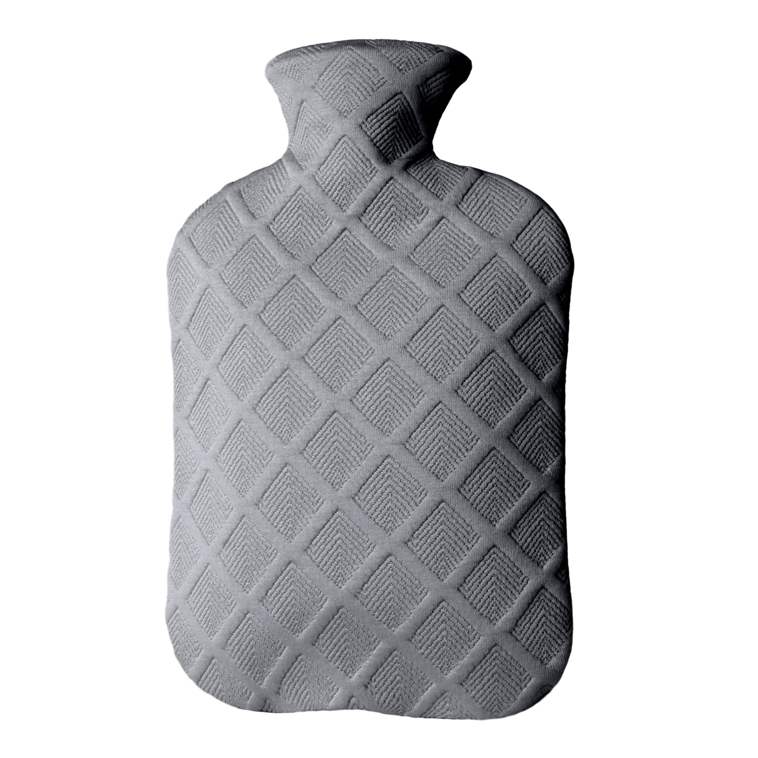 Botella de agua caliente con cubierta suave, bolsa de agua caliente de 2 litros, terapias calientes y frías para dolores musculares, calambres menstruales, alivio del dolor de cuello y