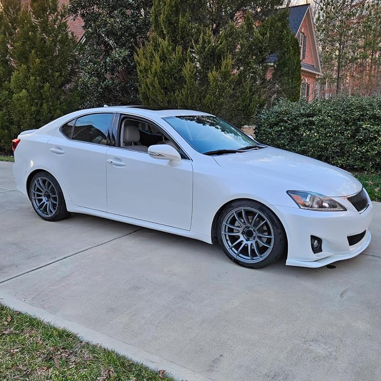 IKON MOTORSPORTS, Front Bumper Lip Compatible with 2011-2013 Lexus IS250 IS350, JDM Style Spoiler Splitter Valance Fascia Cover Guard Protection Conversion Painted #77 Starfire Pearl
