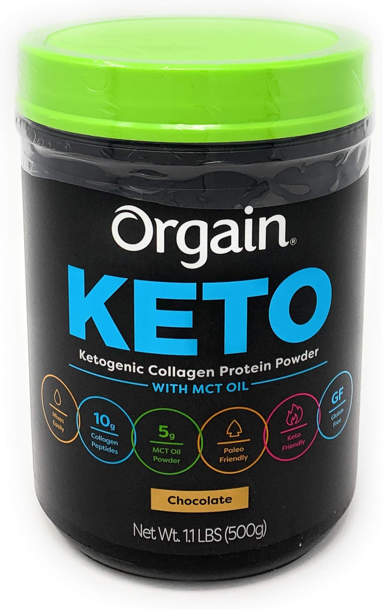 Orgain Keto Collagen Protein Chocolate Powder with MCT Oil Net Wt 1lbs, 1lb