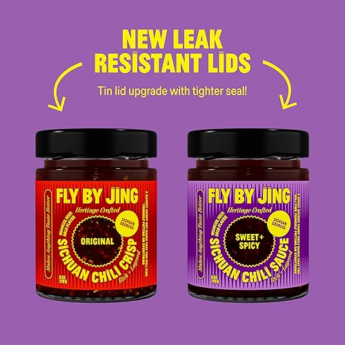 Vista 22 de FLYBYJING - Paquete Spicy Duo de salsa Sichuan Chili Crisp prémium y Xtra Spicy Chili Crisp, rica en umami, sin gluten, sin OMG, eleva el sabor