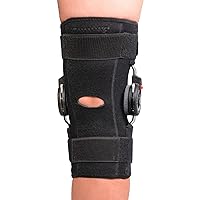 Vista 4 de Rally ROM Rodillera con bisagras, soporte de rodilla de compresión ajustable con bisagras ROM extraíbles y control de flexibilidad de bloqueo