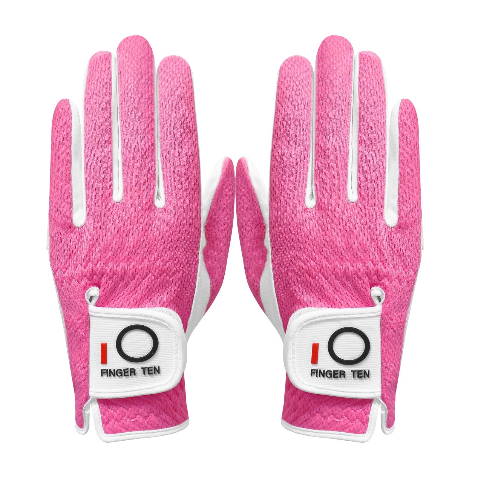 FINGER TEN Women’s Golf Glove Left Hand Right Microfiber Grip Rain Hot Wet All Weather Both Hand Pair