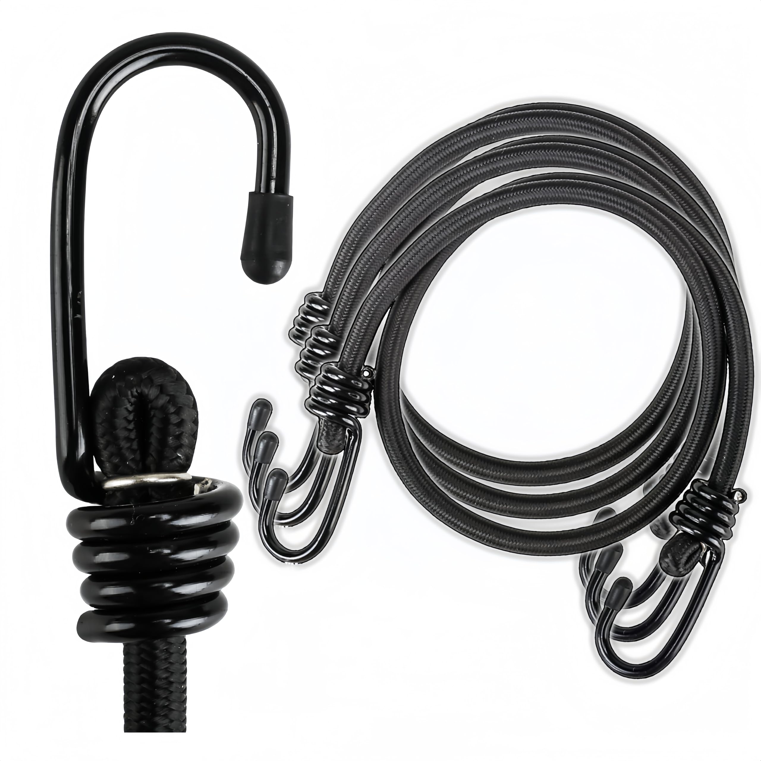 Elastique Crochet Tendeurs Élastiques Adiwo 25 Pièces - Avec Crochets Sécurisés 4mm X 15m - Pour Bâche, Tente, Camping Accessoires Extérieur élastiques