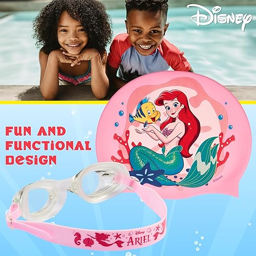 Miniatura 6 de Disney Juego de gafas de natación y gorro de natación para niños con protección UV antivaho