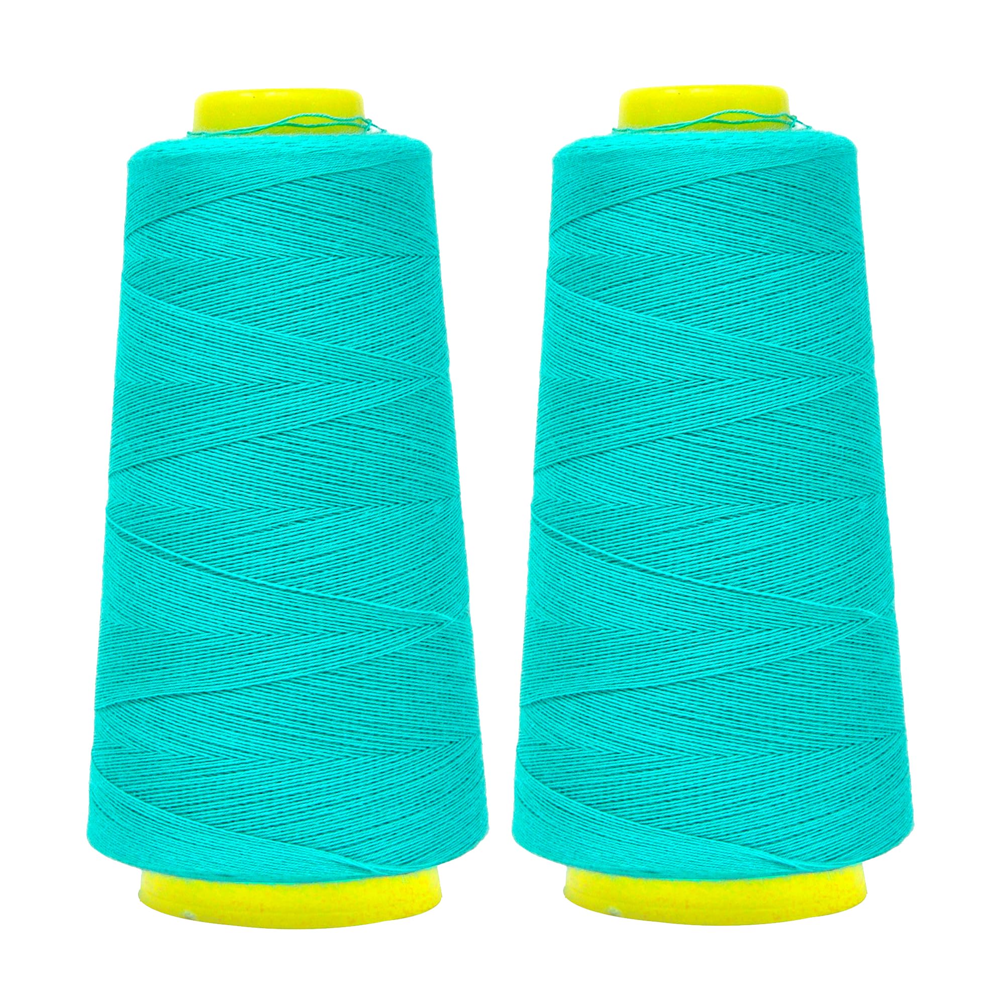 Mandala Crafts Aquamarine Mercerized Cotton Thread Cone for Sewing Quilting