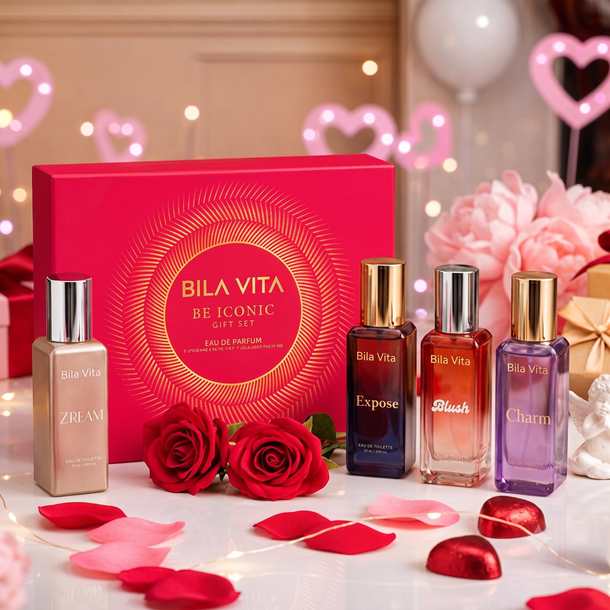Bila Vita Be Iconic Eau de Parfum Gift Set, 4 Fragrances | Blush, Dream, Exposé, Charm, Women's Fragrance, Festive Red Box, Eau de Parfum, Valentine's Collection-image-47