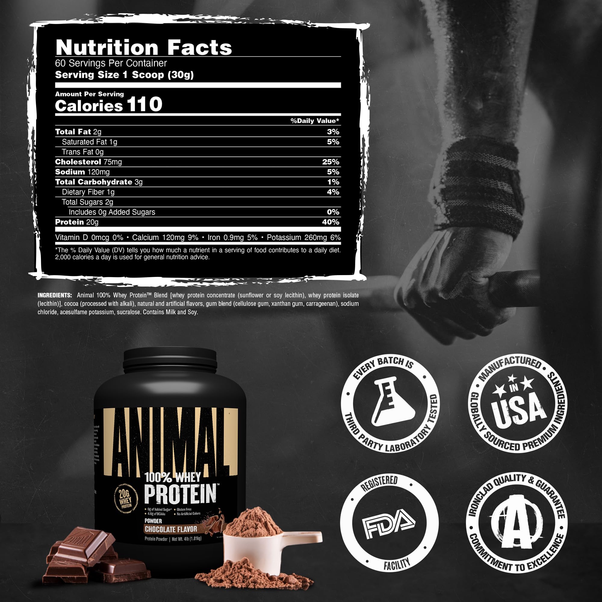 Animal 100% Whey Protein Powder, 20G High Protein | Chocolate 4LB — Amazon image 7