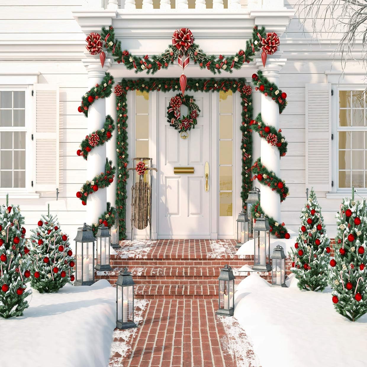 AIIKES 10x10FT Christmas Backdrop Happy New Year Photography Background ...