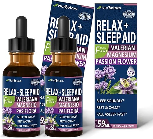 Gotas de ayuda para dormir de raíz de valeriana, relajación de magnesio, Gotas de Citrato de Magnesio y Raiz de Valeriana y Flor de Jamaica y