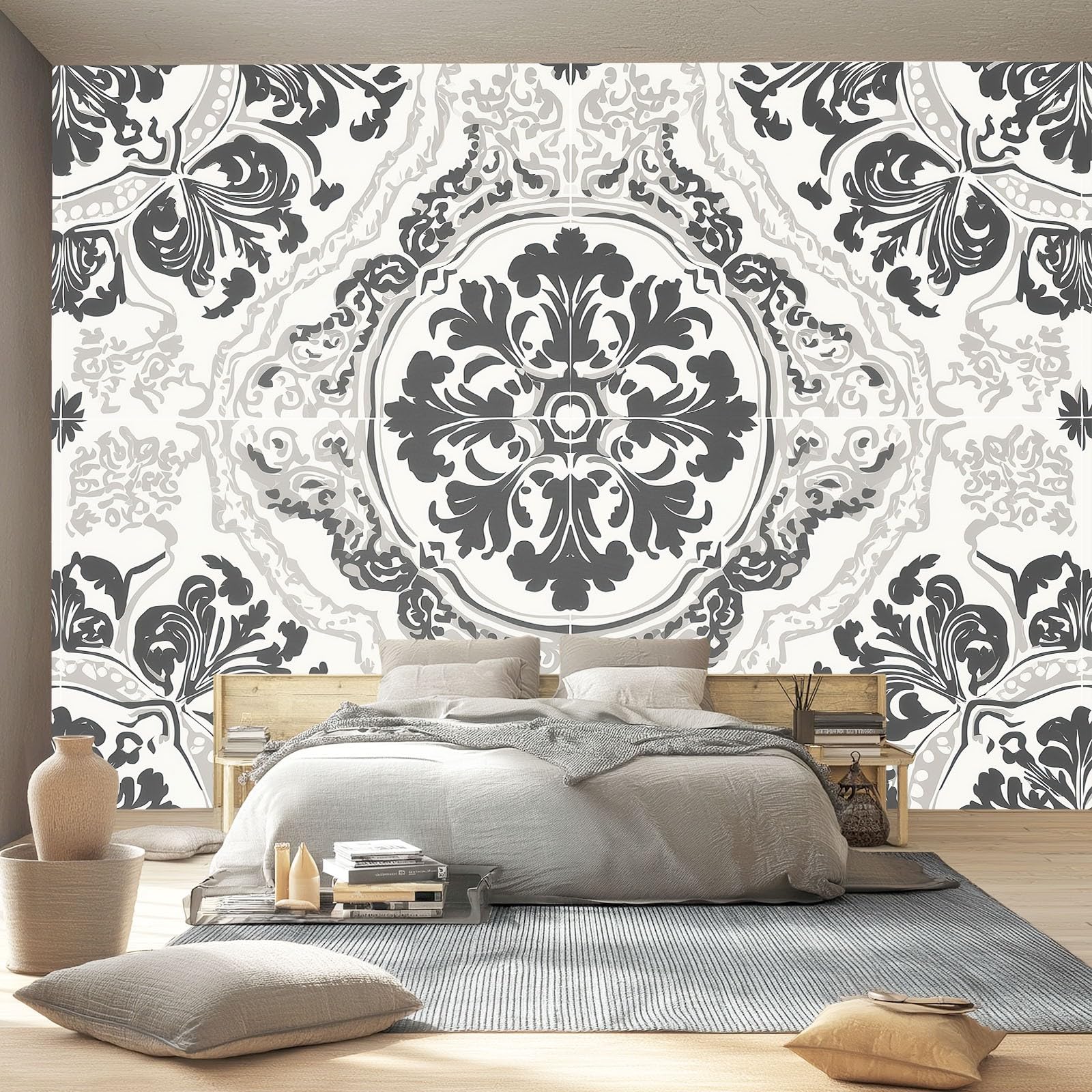 Ściana - mural 350 x 256 cm plakat premium luksusowy monstera liście złote wzory na tkane duże dekoracyjne tapety do pokoju dziecięcego salonu domu ciemnozielony