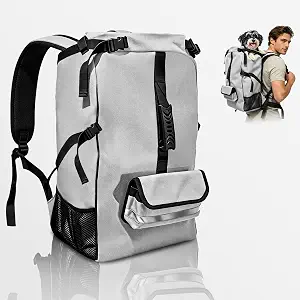 Dog Carrier Backpack for Outdoor Hiking and Walking, Ventilated Mesh Pet Travel Bag with Reflective Tape