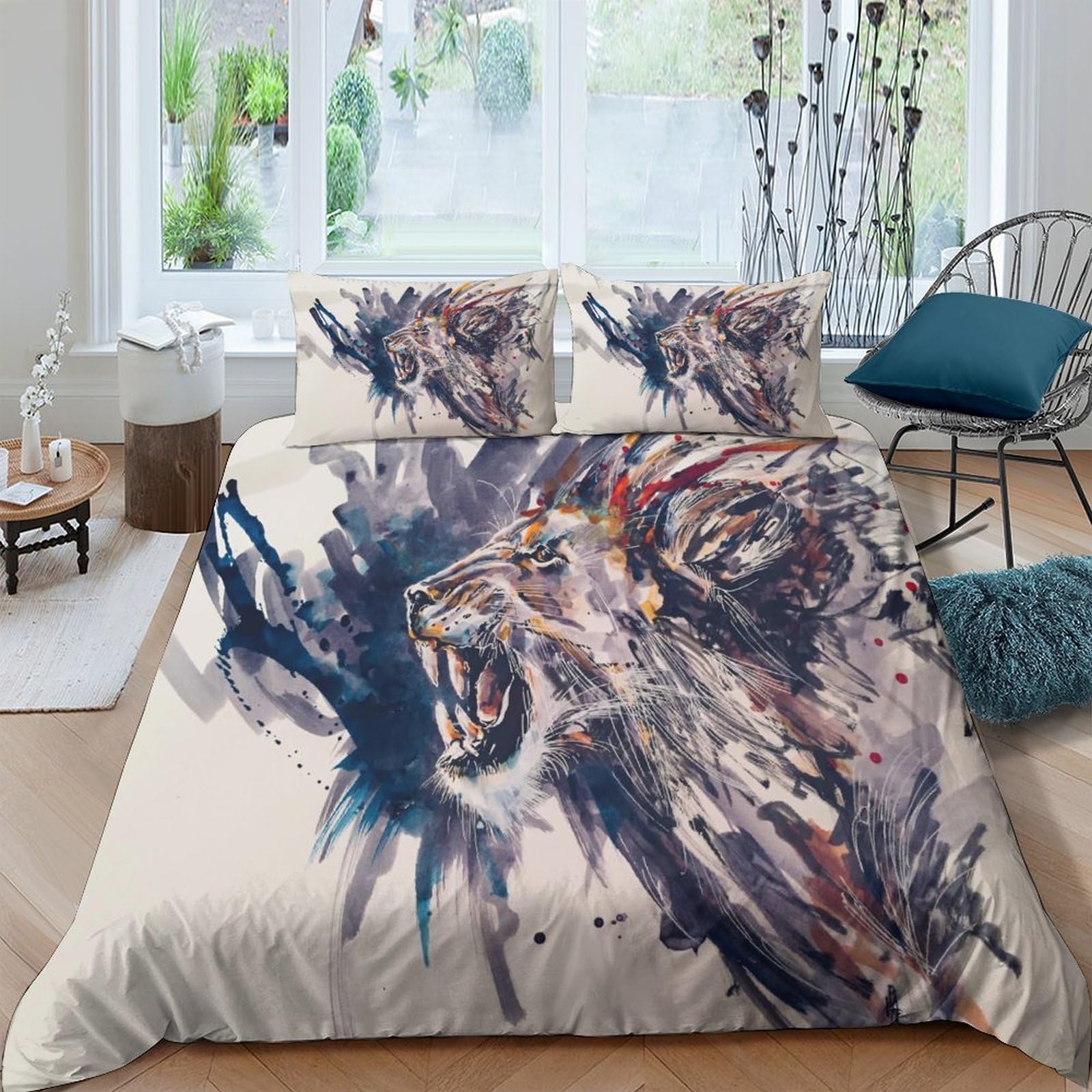 Housse de couette léopard zippée 200x200cm : fini la couette qui glisse avec cette parure 3D