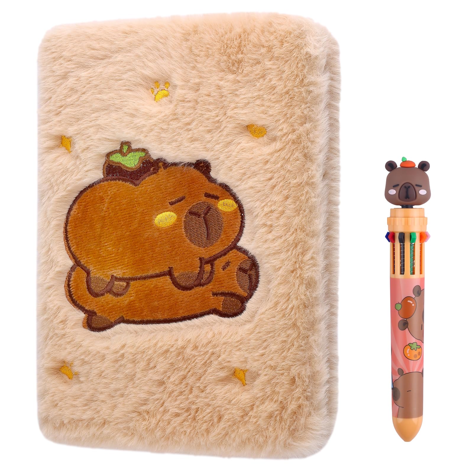 TPTGIAR Capybara Notebook Soft Furry Notebook with Capybara Design Notebooks for Kids Capibara Gifts Diary for Children Thought Journal Writing Practice Cute Stuff for Girls Age 5-12