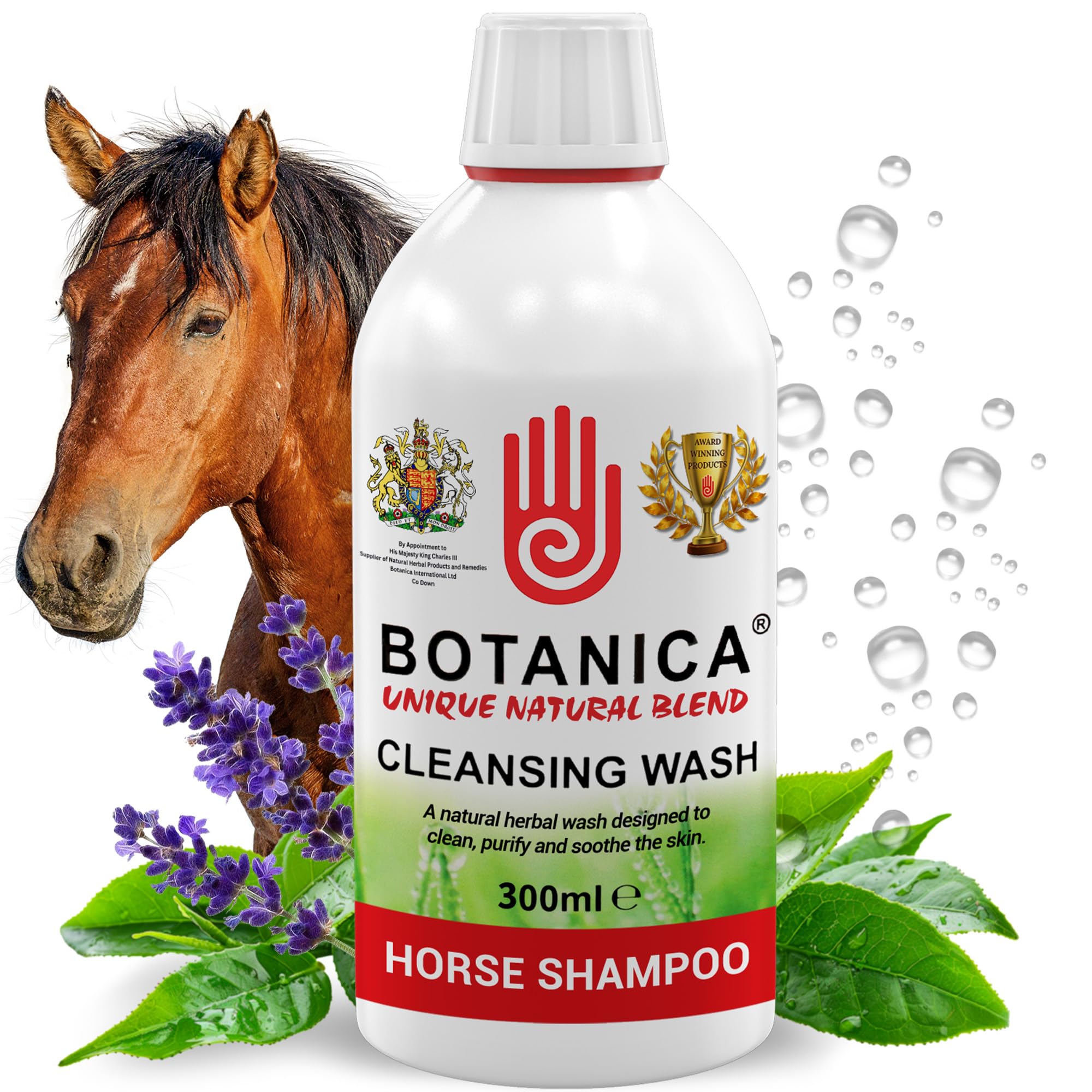 Botanica Cleansing Wash | Horse Skin Cleanser & Equine Coat Care Wash | Botanical Grooming Formula with Tea Tree Oil & Lavender | 300 ml