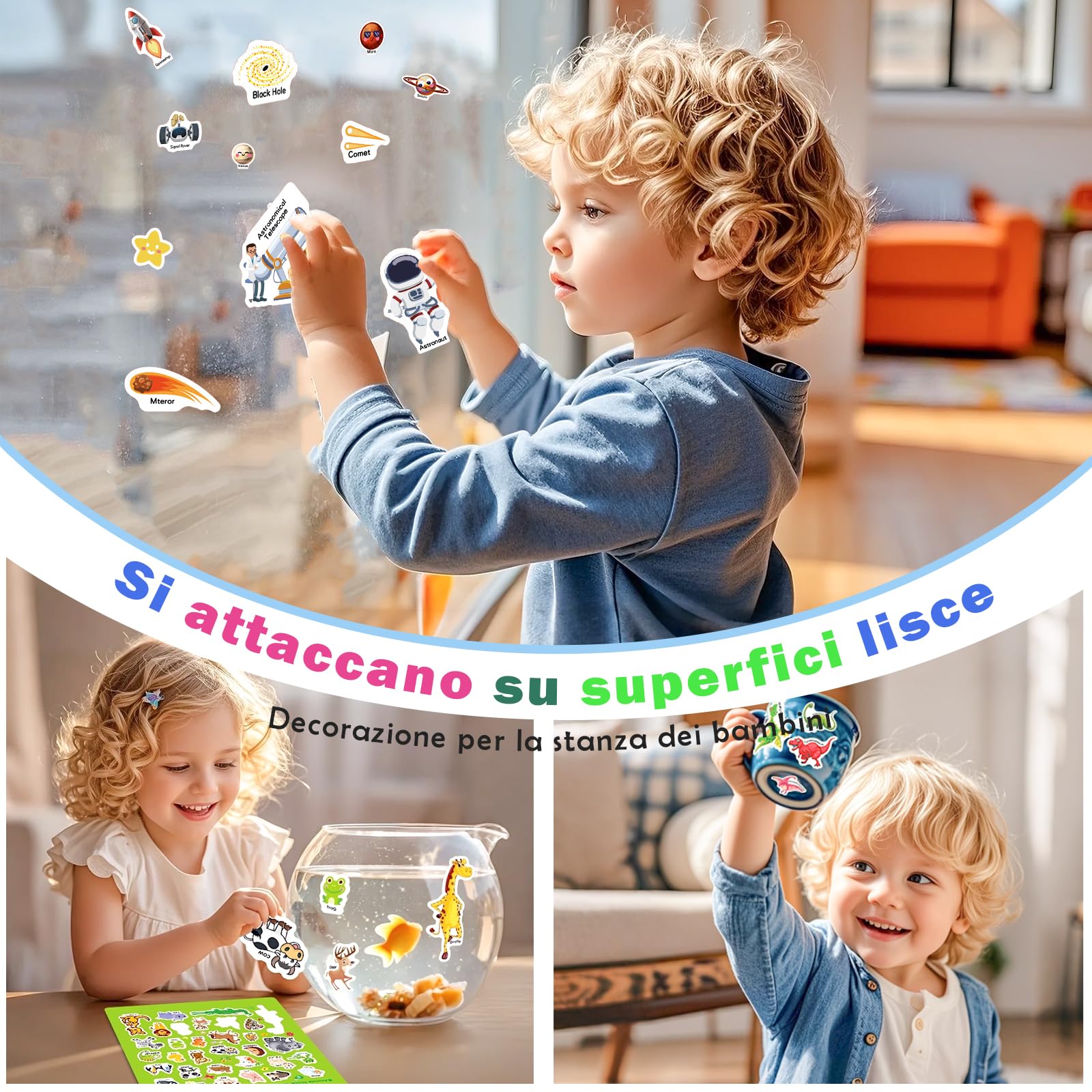 GUYUCOM Confezione da 4 libri adesivi riutilizzabili, giocattoli per bambini dai 2 ai 3 ai 4 anni per bambini, ragazzi e ragazze, giocattoli educativi, regali di compleanno