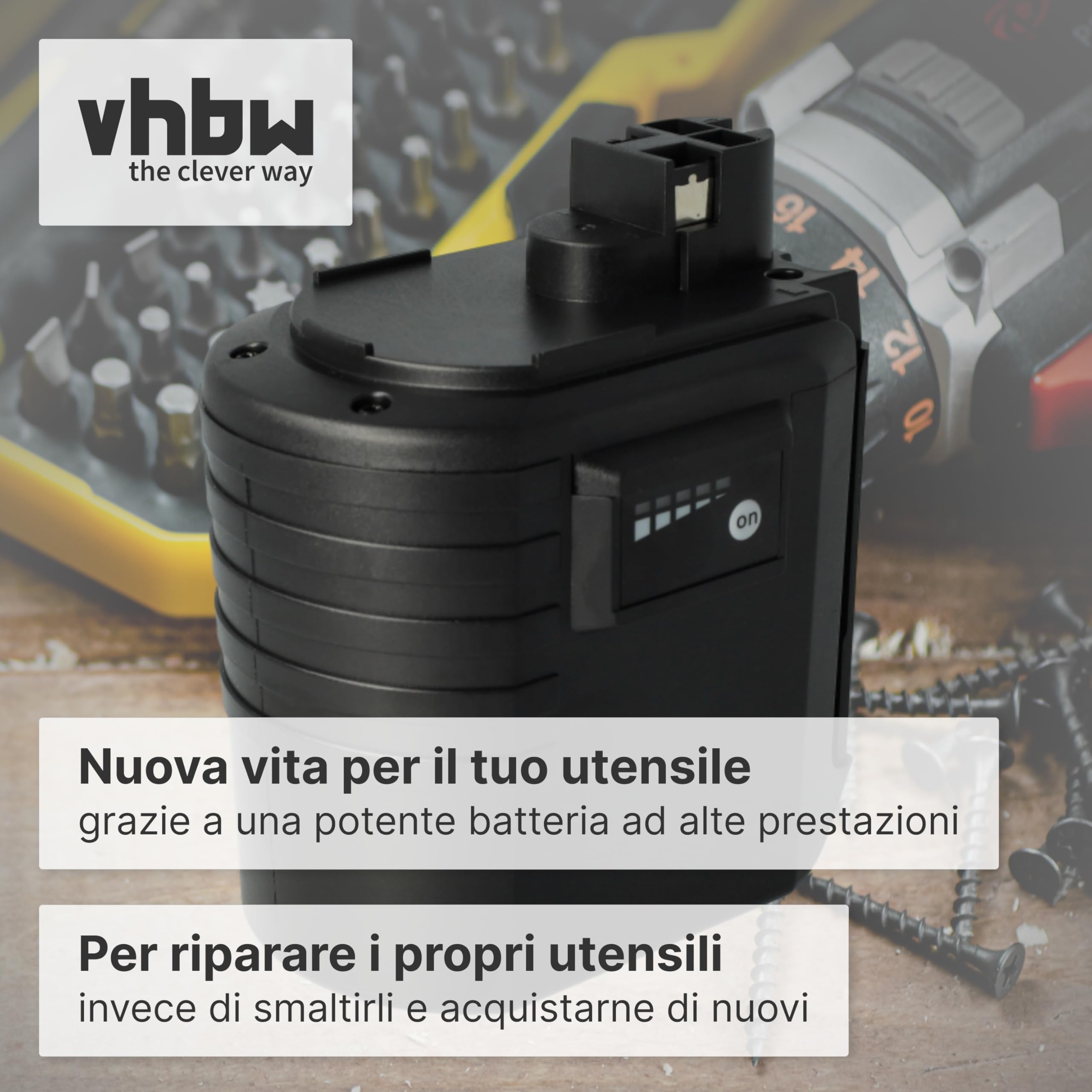 vhbw Batteria sostituisce Würth 0702300924, 702 300 824, 702 300 924, APBO/SL 24V, WA 24V per attrezzi da lavoro (2000mAh, 24V, NiMH)