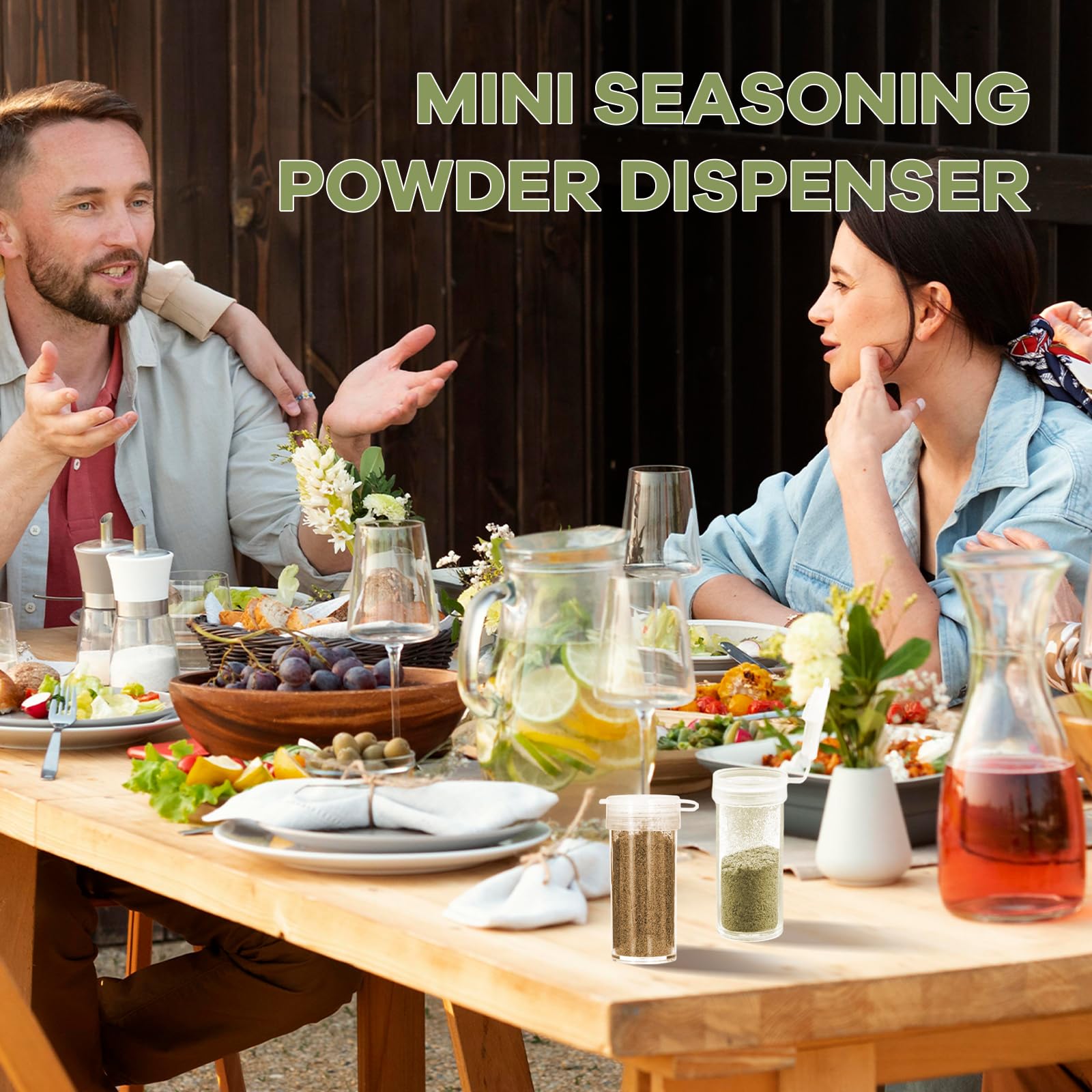 Calkrer Lot de 8 mini salières et poivrières de voyage pour le camping - Mini distributeur d'épices avec couvercle - Extra petit.