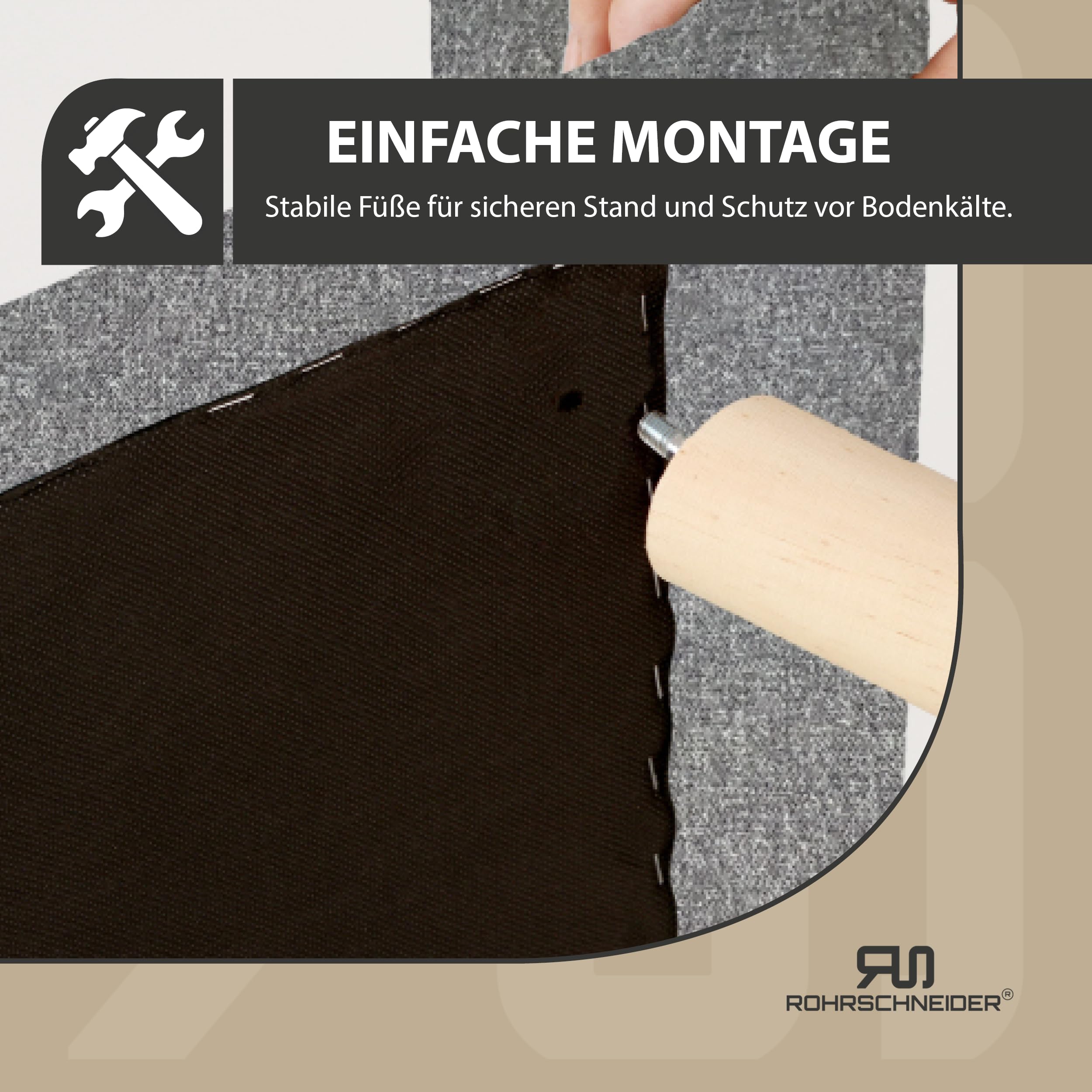 Rohrschneider Hundesofa Chicago - abwaschbar | grau + Gassibeutel