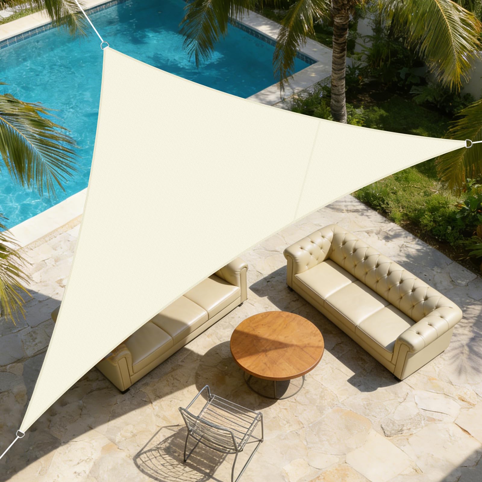 LOVE STORY Toldo Vela Rectangular 2.5x4m, Vela de Sombra Impermeable Oxford, Protección Rayos UV Toldos para Exterior Patio Jardín Terrazas, Arena — view 8
