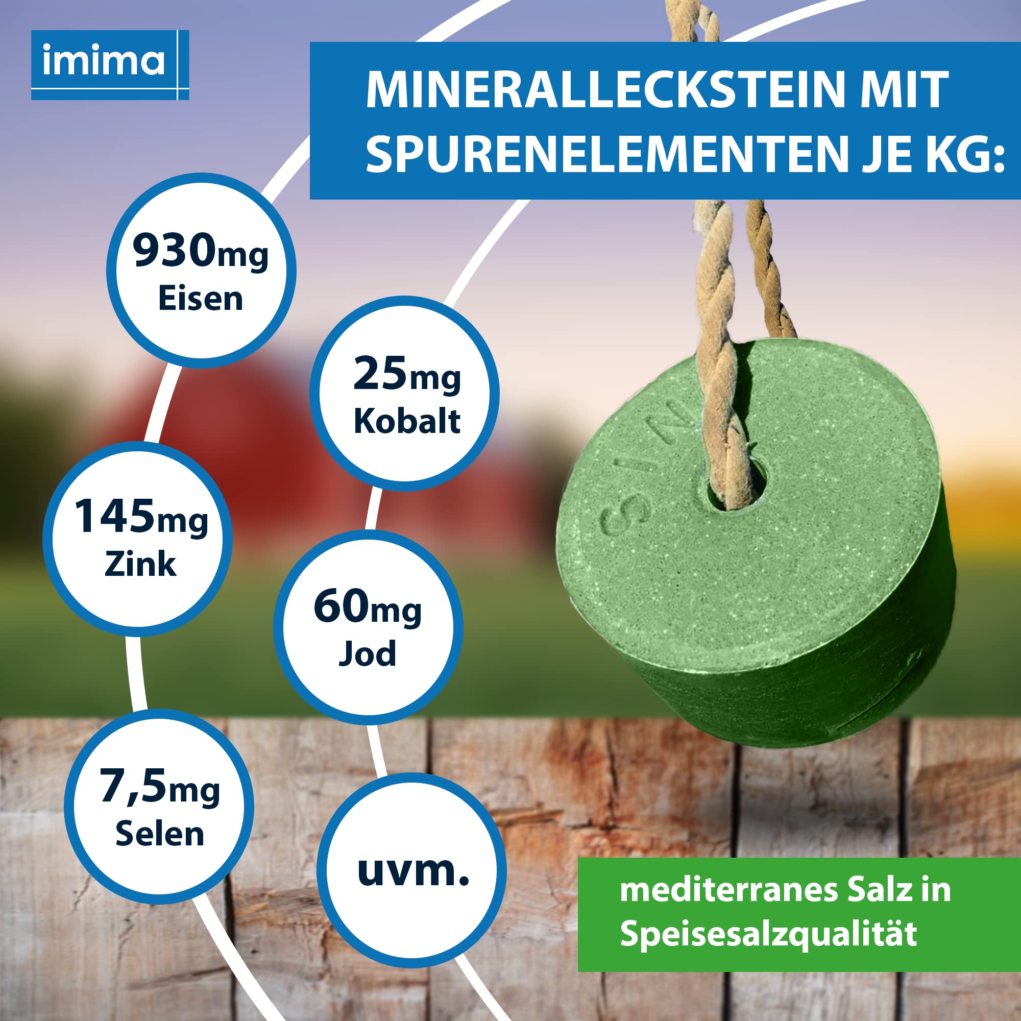 Mineral Lick Horse Herb Lick Salt Lick Set 2 x 3kg - Pietre per leccare il sale per cavalli, pecore, capre, selvaggina e bestiame - Pietra minerale per leccare il sale