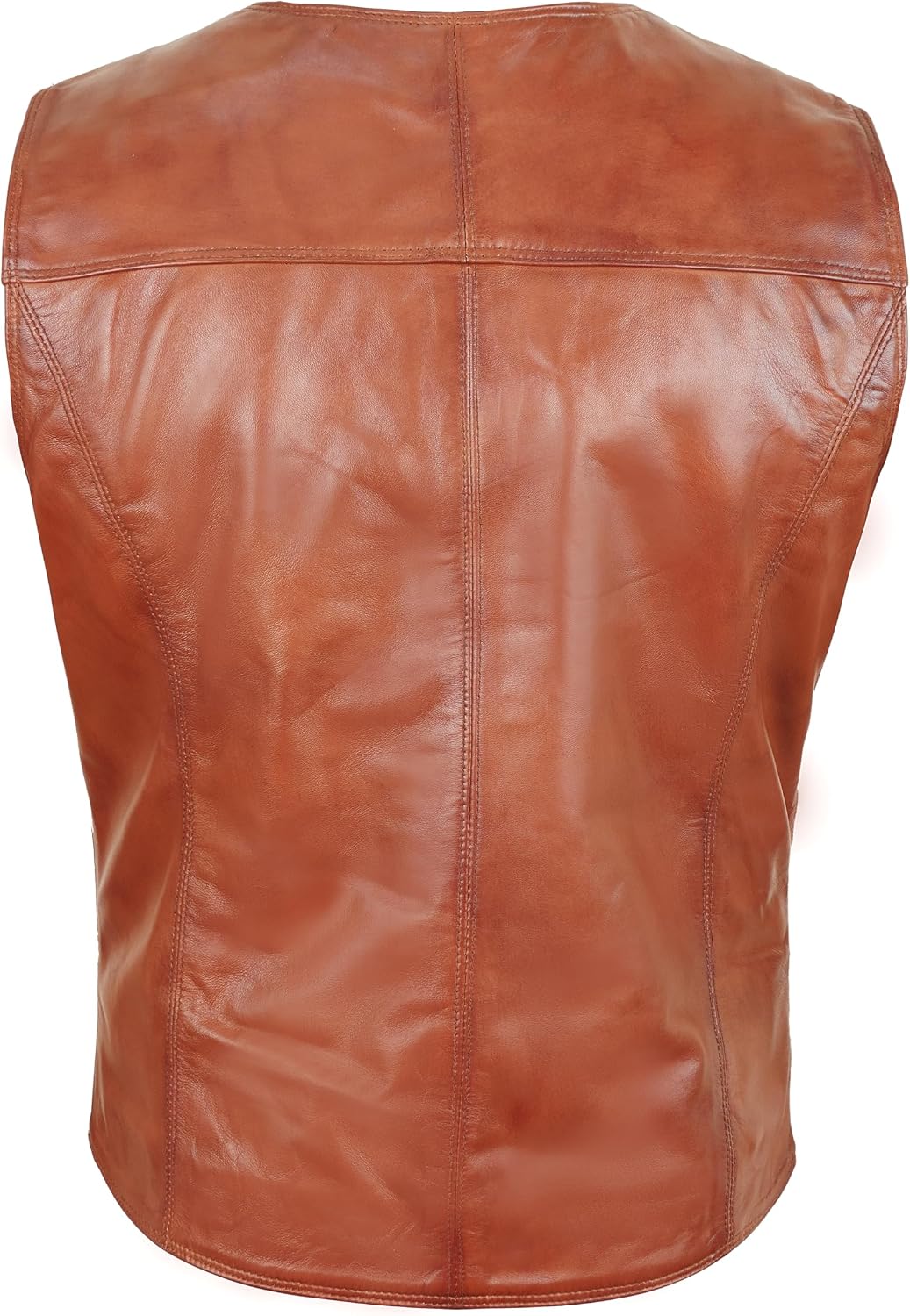 Leather Vest Men – V-Neck Western Biker Style Sleeveless Mens Leather Jacket Motorcycle Riding Vest Cowboy Look