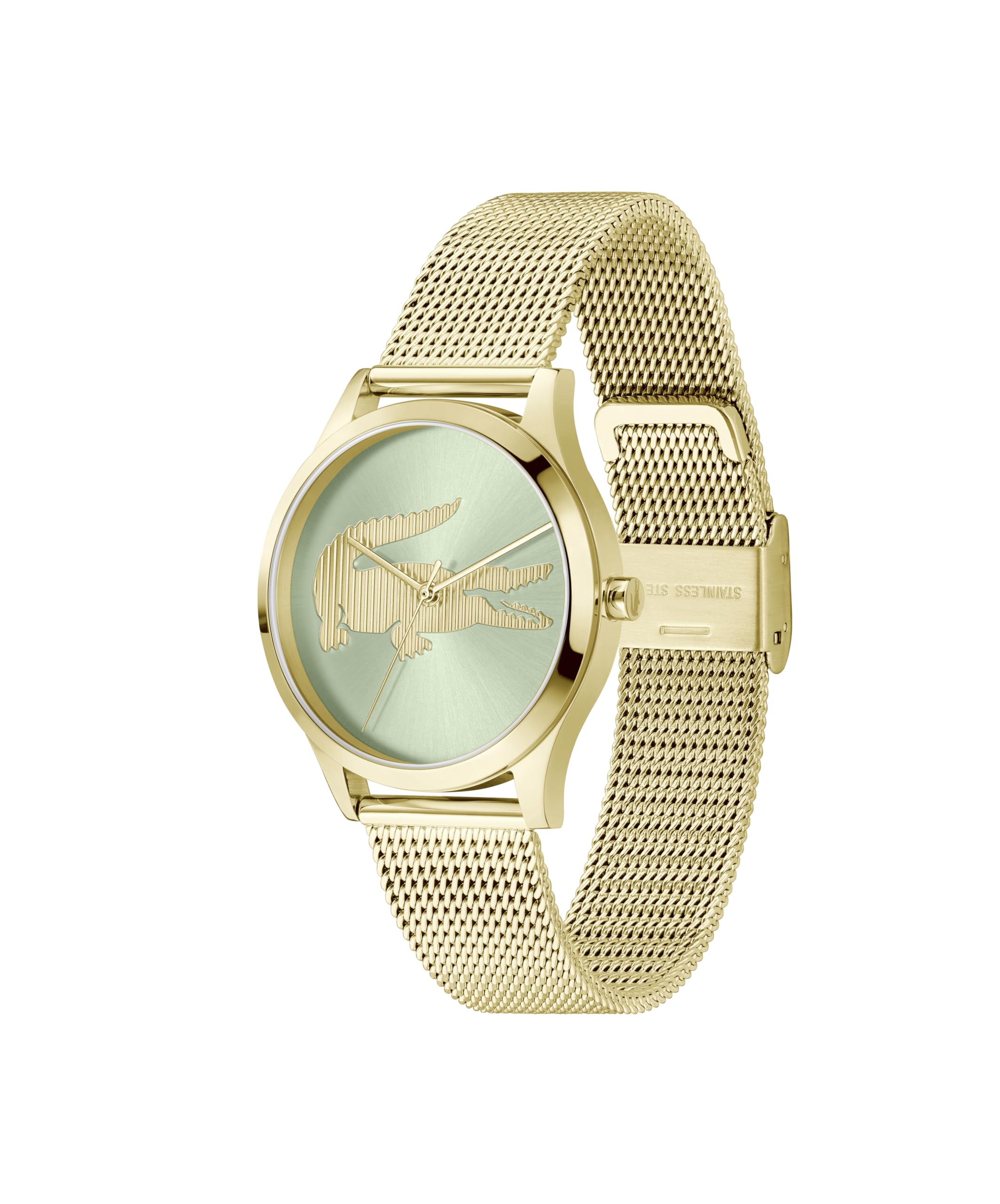 Lacoste Reloj con Movimiento de Cuarzo de Tres Manecillas para Mujer Colección CROCODELLE con Correa de Malla de Acero Inoxidable - 2001417, Green