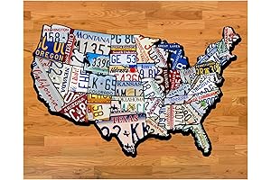 14x11 Inch United States License Plate Wall Art: Vintage American Travel Print Decor