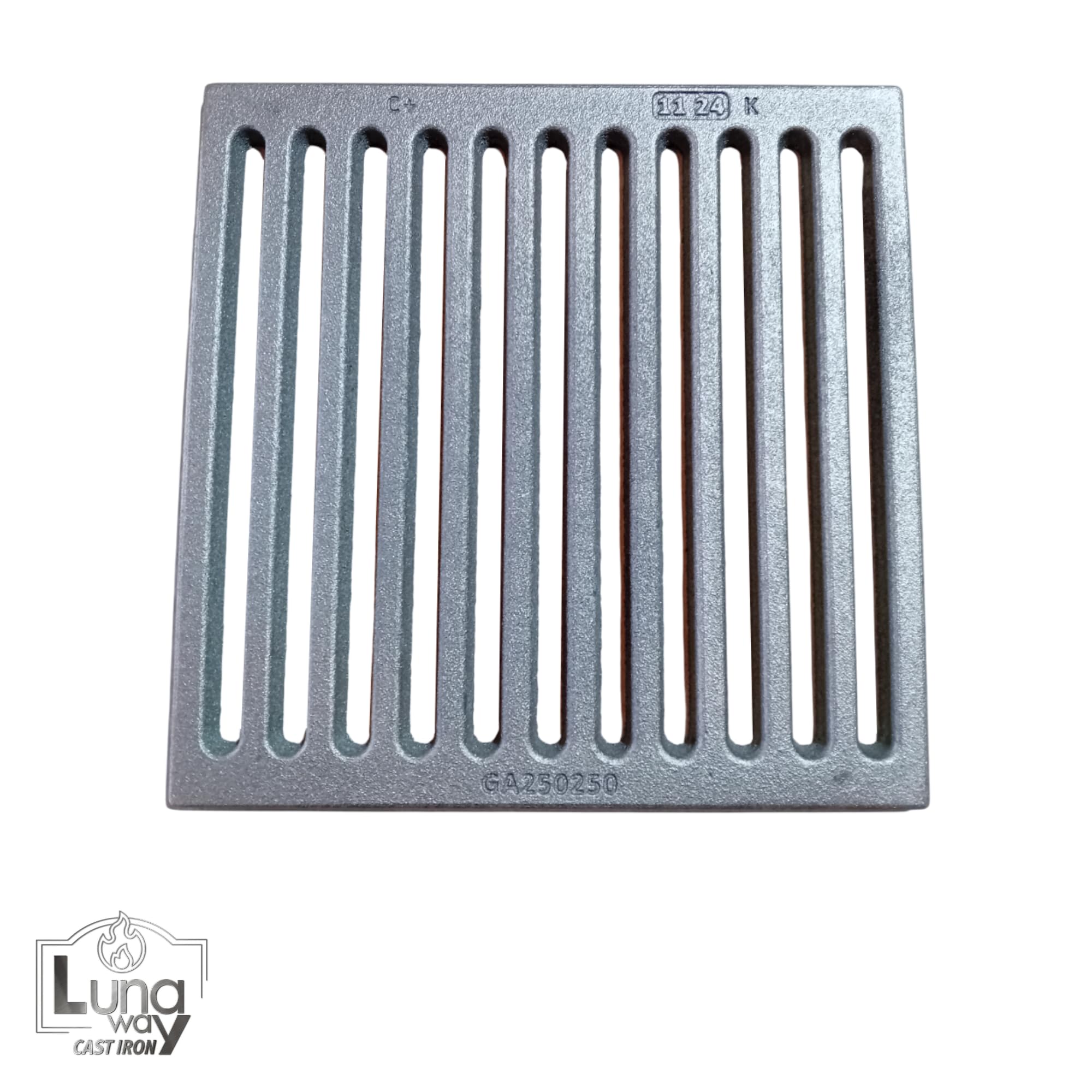 25 x 25 x 1 cm - Griglia per cenere 100% ghisa LUNA WAY CAST IRON | Ottimizza il tiraggio del camino e stufa | Resistente alle alte temperature | Facile pulizia
