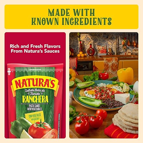 Miniatura 4 de Natura's Salsa Ranchera - Salsa de pasta de rancho Heat-and-Eat en bolsa fácil de abrir (paquete de 3)