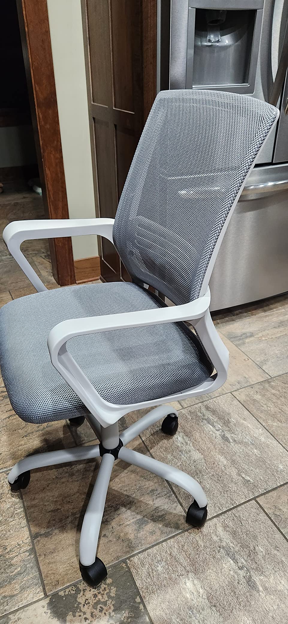 8/mo Finance Mesh Modern Office Desk Chair, Mid Back Lumbar Support Padded Seat and Armrest