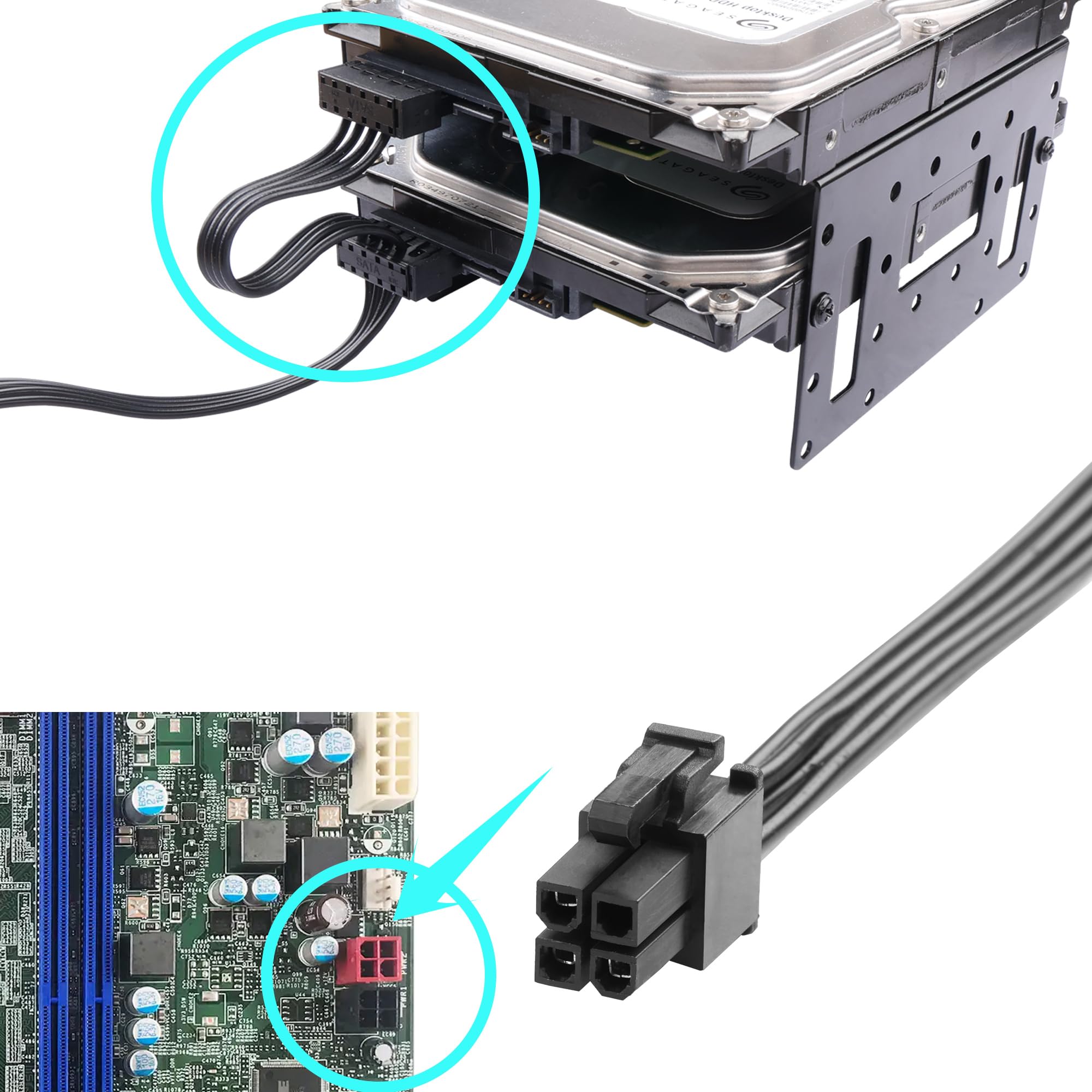 6-Pin Zu Dual SATA Adapter - Perfekt Für Dell OptiPlex & Precision!