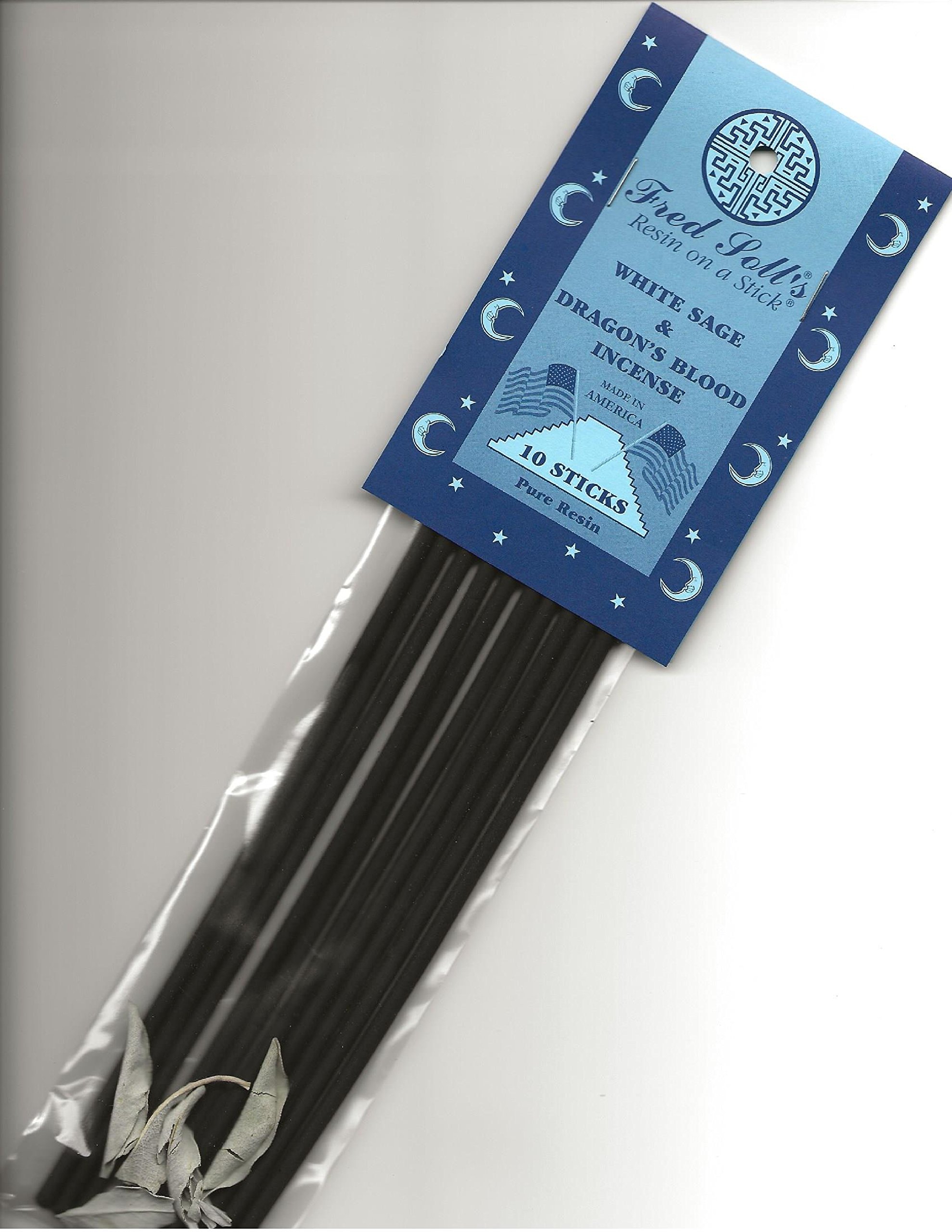 FRED SOLL'S® Resin ON A Stick® White SAGE & Dragon's Blood Incense (10 Sticks)