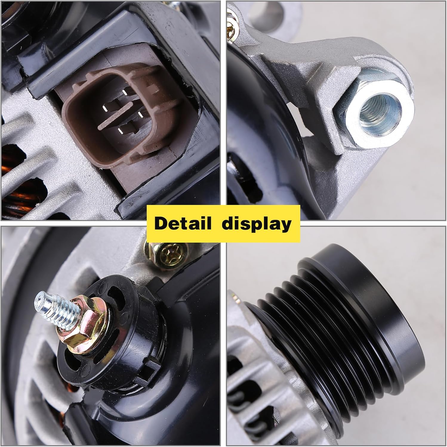 Alternator Replacement for Toyota Camry 2012 2013 2014 2015 2.5L, for RAV4 2.5L 2009 2010 2011 2012,12V 125A Alternator OE 27060-0V170 14486N 14486 104211-3541,6-Groove Clockwise