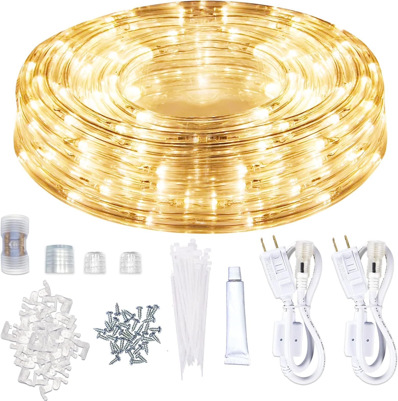 Amazon.com: AMANEER LED Rope Lights, 50ft Flat Flexible Light Strip ...