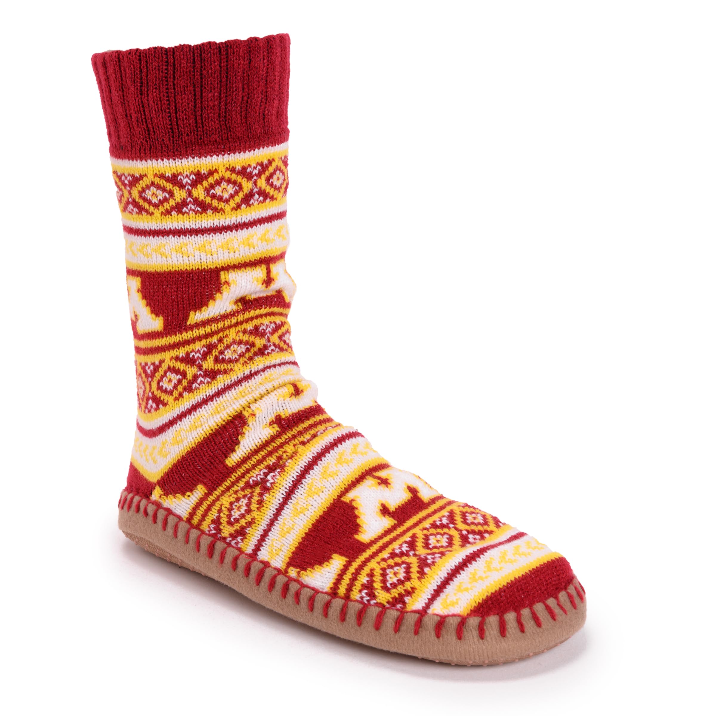 MUK LUKS NCAA Minnesota Golden Gophers Game Day Slipper Socks, Medium