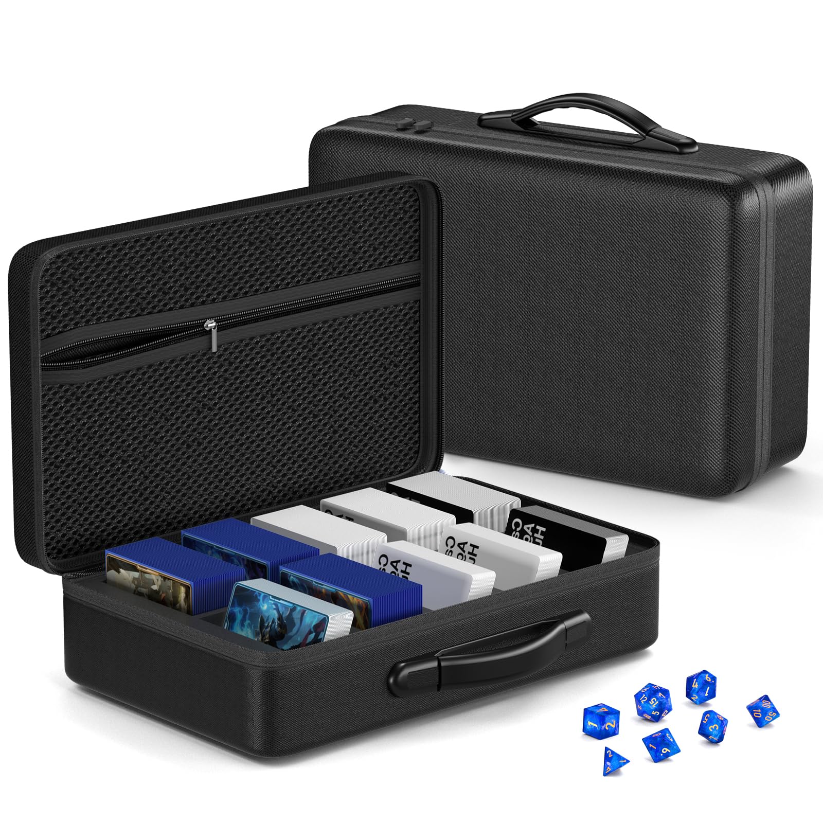 Vitula 1200-2200 Cards Case Fits for MTG, Cards Against Humanity, Yugi-oh, Portable Card Storage Box with a Dice Set Used to Storage Trading Card or