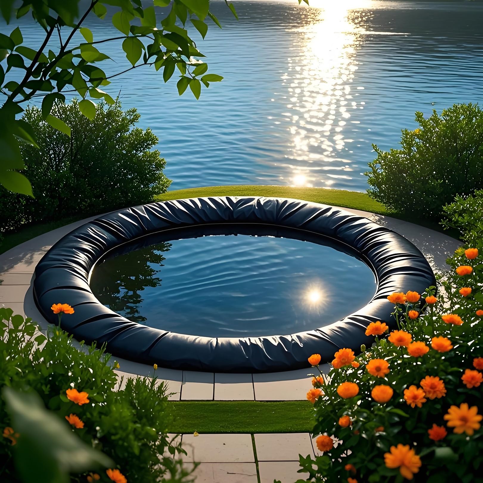 AGSYFFD 3X 2 m para estanques de Piscina, lámina de PVC Resistencia a los Rayos UV y a la Intemperie, Utilizada para la construcción de estanques, Piscina de jardín