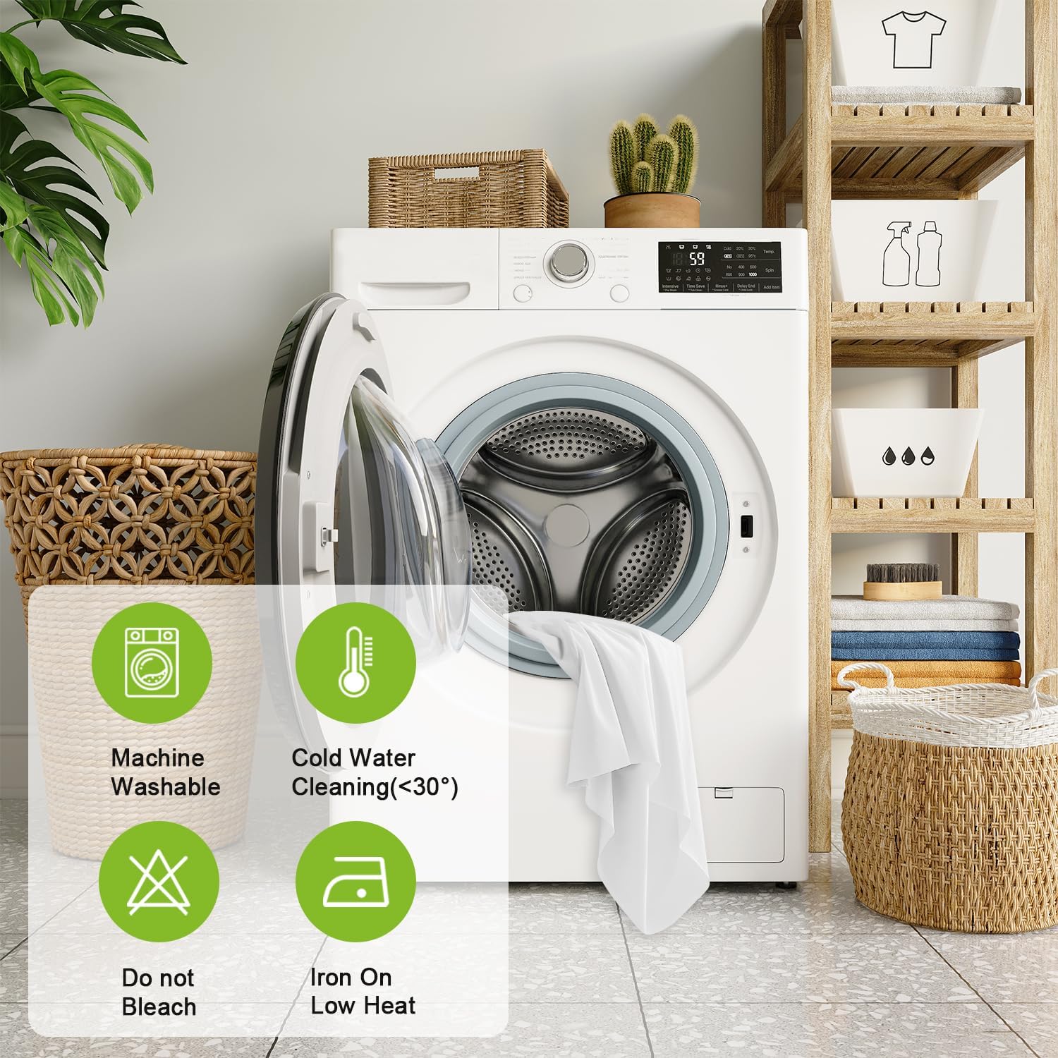 6 Pack White Round Tablecloths for 5 FT Round Tables, Stretchy Spandex Fitted Tables Cloth with Table Skirt, Wrinkle Free Table Cover Stitch Circle Tablecloth for Party Wedding Birthday Outdoor Events