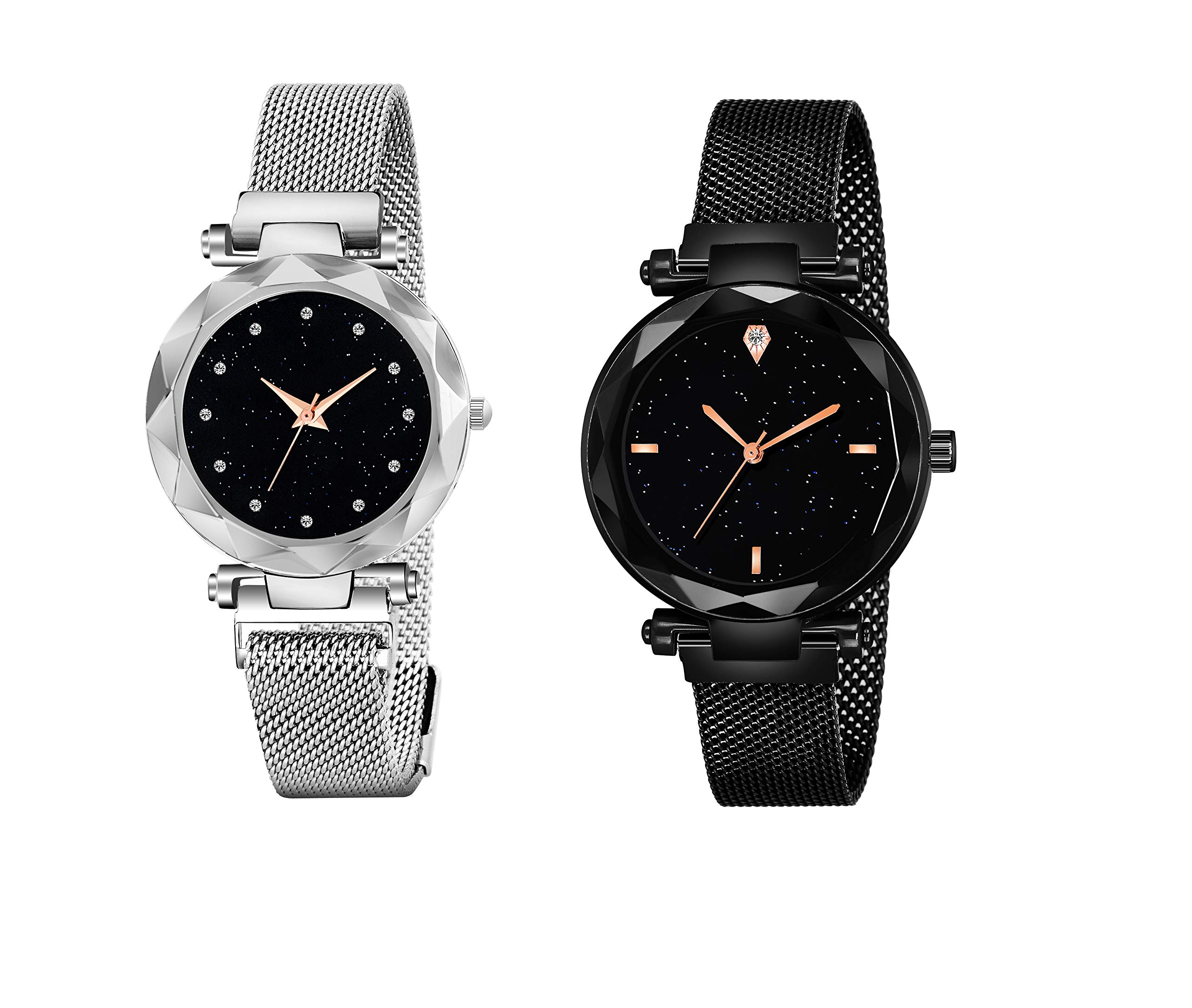 Red Robin Black Dial Luxury Mesh Magnetic Belt Combo Analogue Watch for Women (B089D5NX5J) Amazon Price History, Amazon Price Tracker