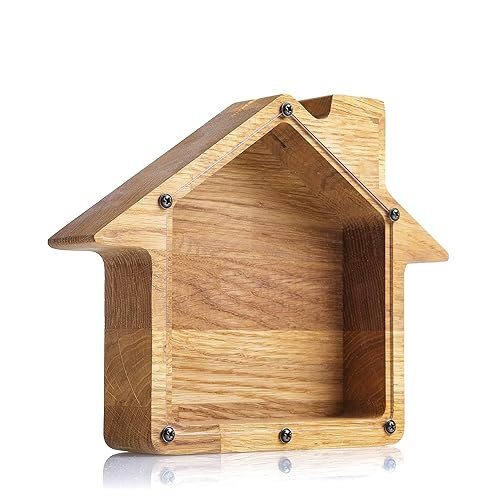 Miniatura 6 de Personalized coin bank New HOUSE gift Wooden money box frame Piggy banks for boys & girls Wood tip jar Modern piggy bank adult Saving fund