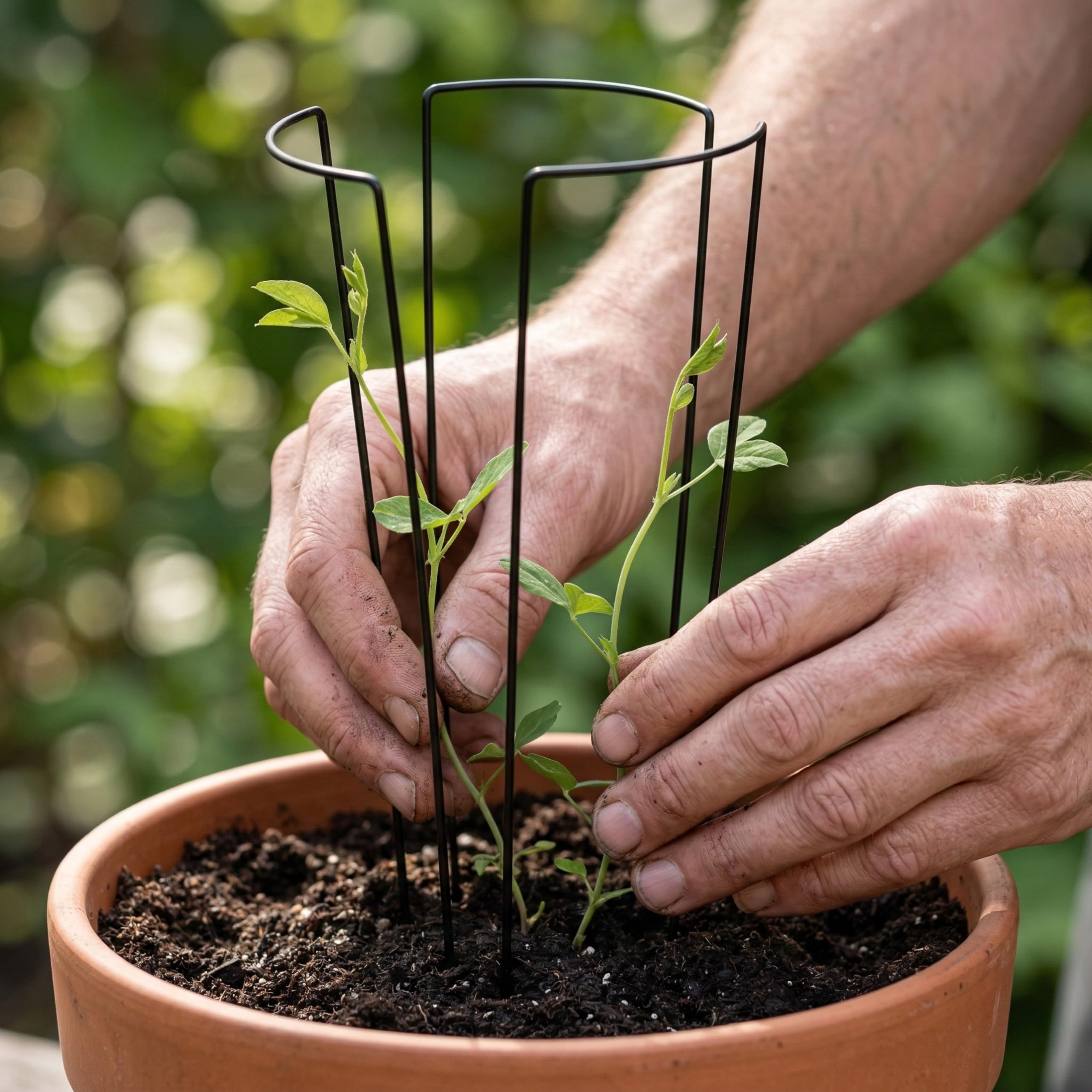 Pflanzenstütze Metall 3er Set – Halbrunde Staudenhalter für Pfingstrosen Hortensien Rosen und Stauden – Extra Stabile Garten Pflanzenstützen mit Schutzlackierung – EU Qualität (Schwarz, 45cm)