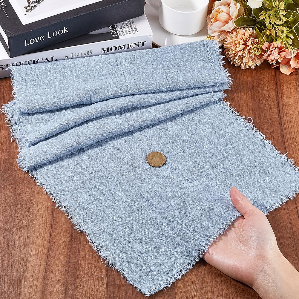 CRASPIRE Cotton Table Runners 72x13 Inch Long Sky Blue Rustic Slub Linen Table Cloth Machine Washable Farmhouse Durable Boho Dining Table Decor for Home Living Room Kitchen Coffee Party Decoration - Image 3