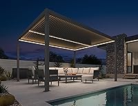 Vista 31 de PURPLE LEAF 94AS - Pérgola pequeña de aluminio compacto de 10 x 12 pies con techo rígido con listones ajustables para patio, cubierta de terraza