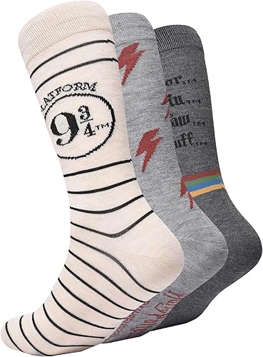 Miniatura 3 de Harry Potter Juego de 3 calcetines para maleta, color avena jaspeado, 1013, Avena