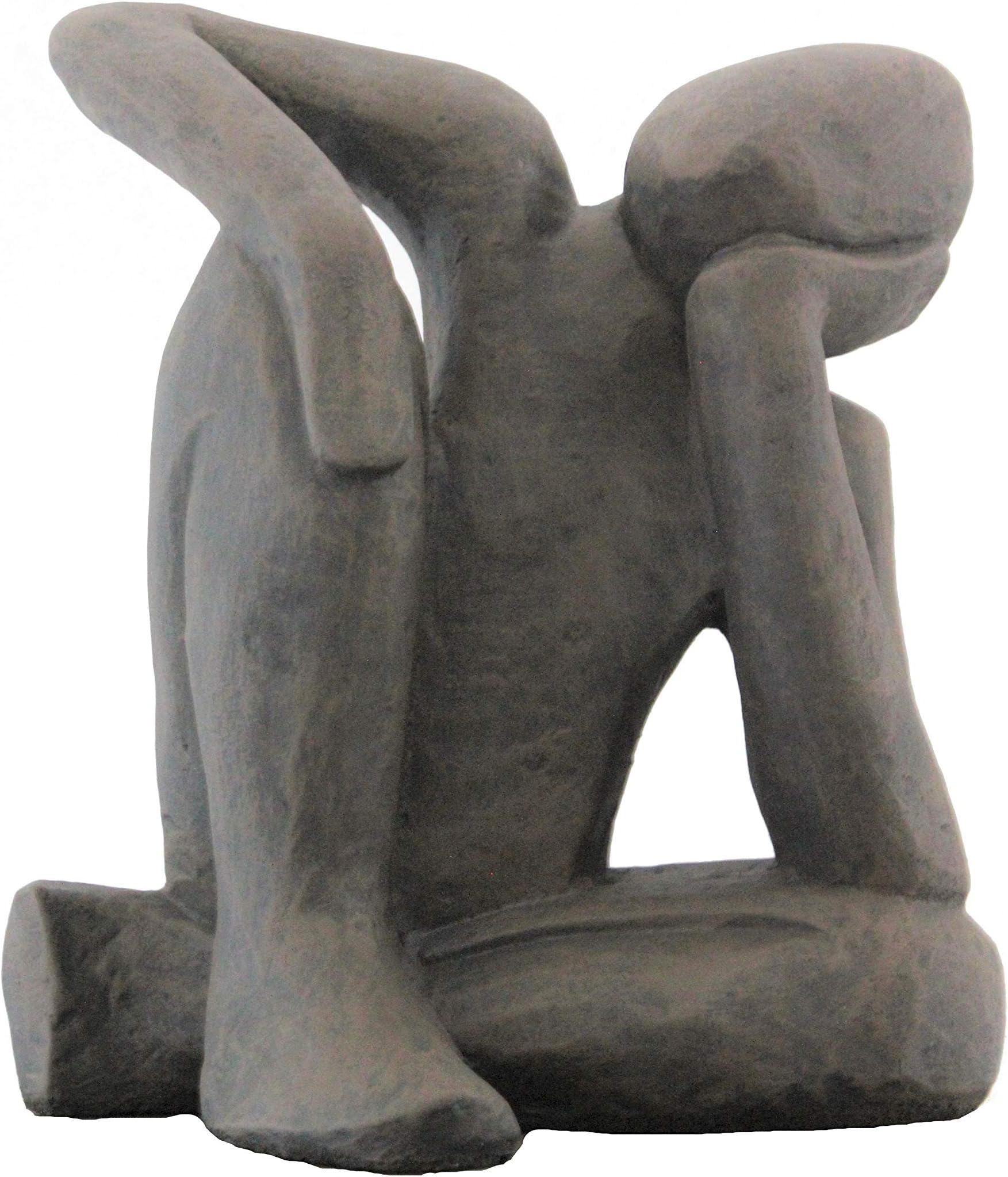 Tiefes Handicraft Modern garden sculpture - Dreamer, Cast stone, Dark brown