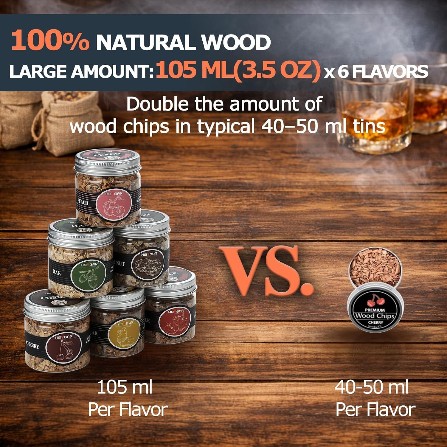 HMYBAR® Whiskey Smoker Kit with Barrel Smoker, 15-Piece Cocktail Smoker Kit with 6 Wood Chip Flavors, Old Fashioned Drink Smoker Kit, Bourbon Whiskey Gifts for Men, Dad, Husband (No Butane)