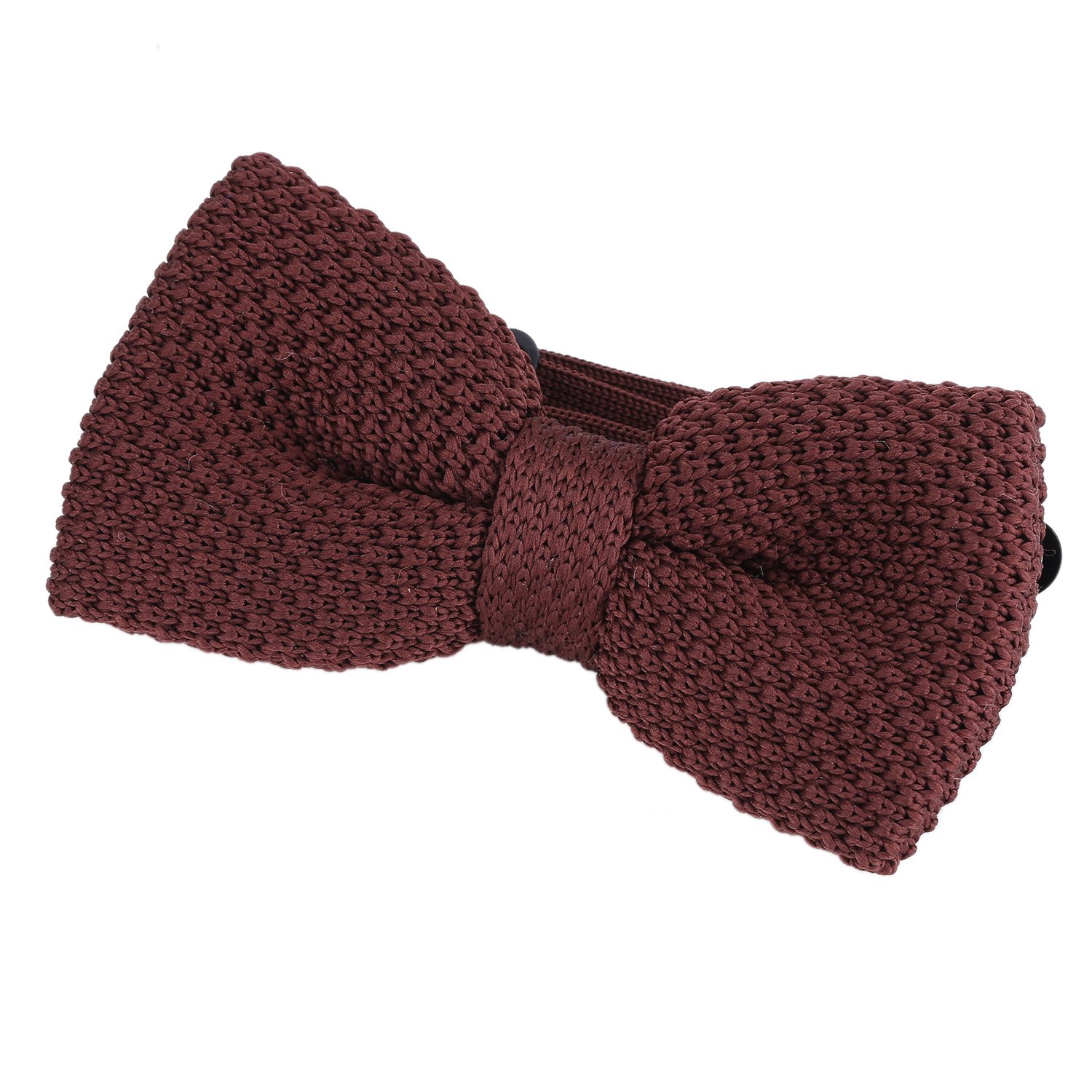Dondon Men's Brown Knit Knitted Bow Tie Pre Tied And Adjustable