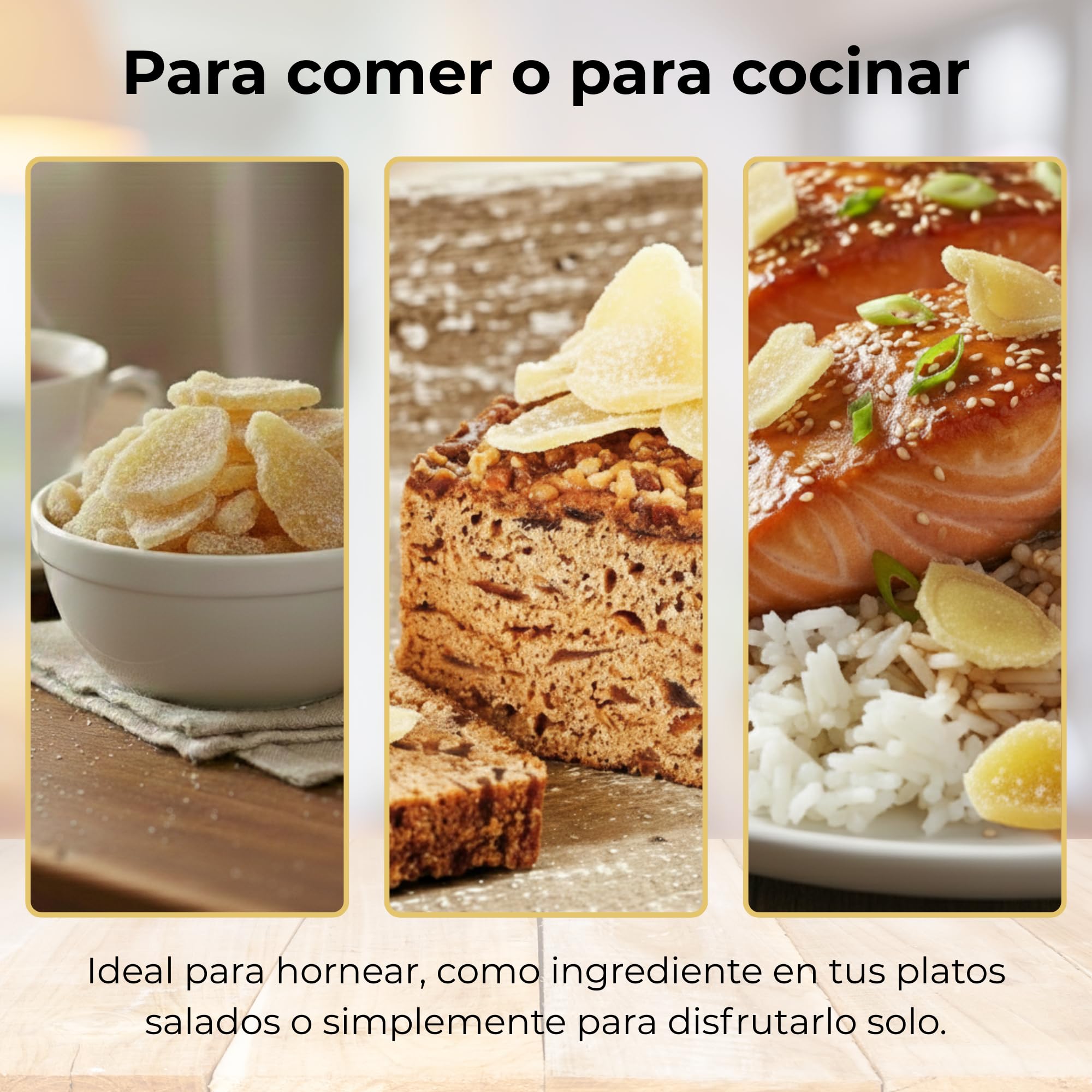 MA bio-épicerie - Jengibre Confitado Ecológico en Láminas 440 g - Jengibre Deshidratado a Granel sin Conservantes - Fruta Confitada Eco para Cocina y Degustación