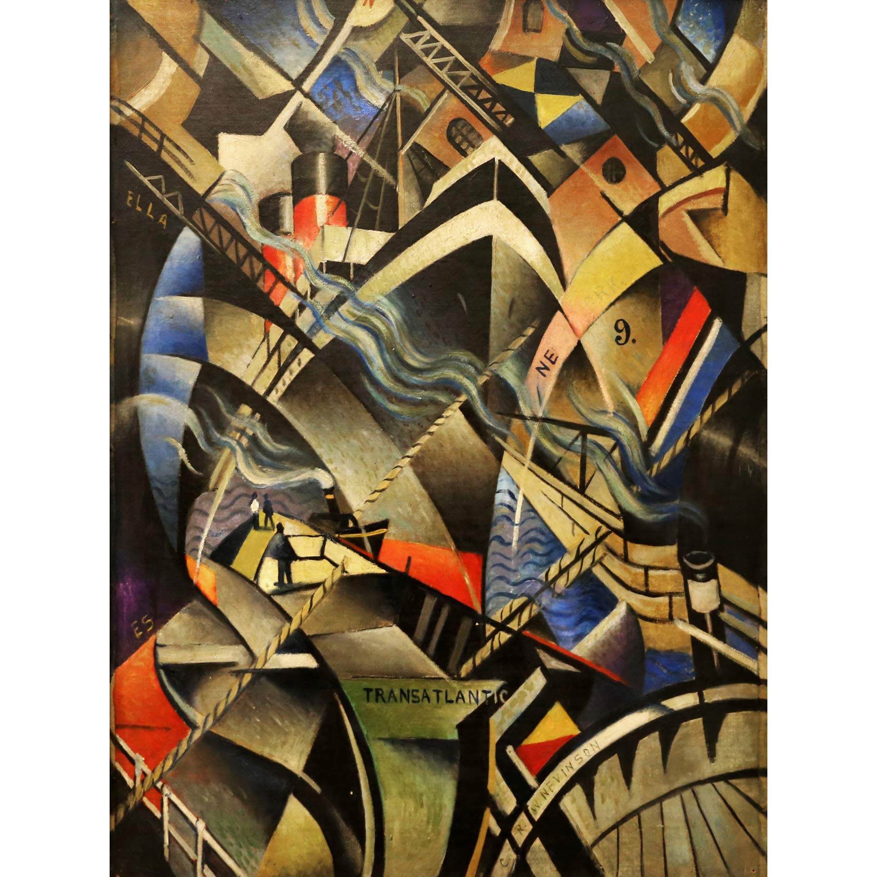 Nevinson The Arrival Abstract Futurist Painting Premium Wall Art Canvas Print 18X24 Inch